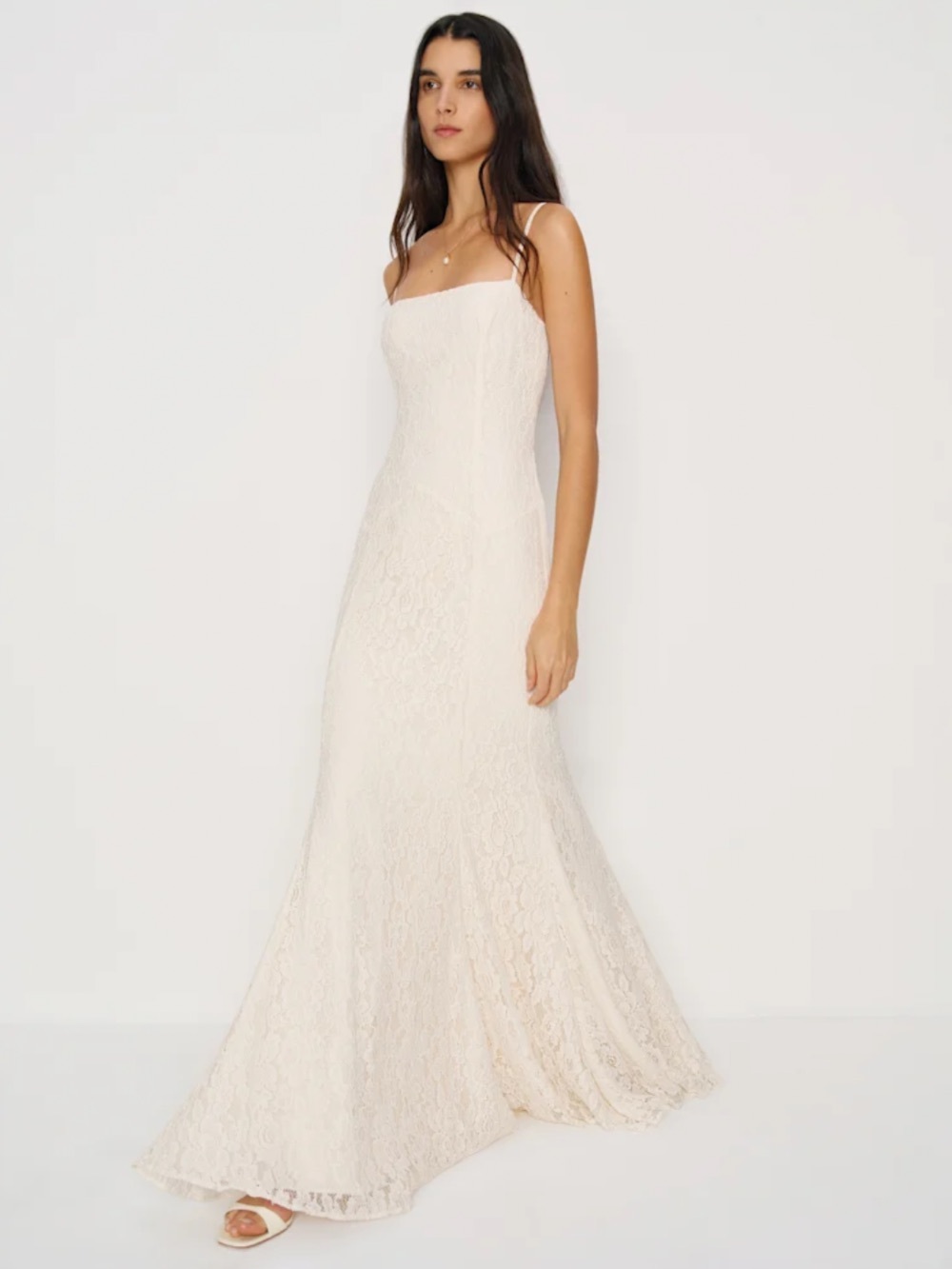 Reformation Fae Dress in Ivory Lace